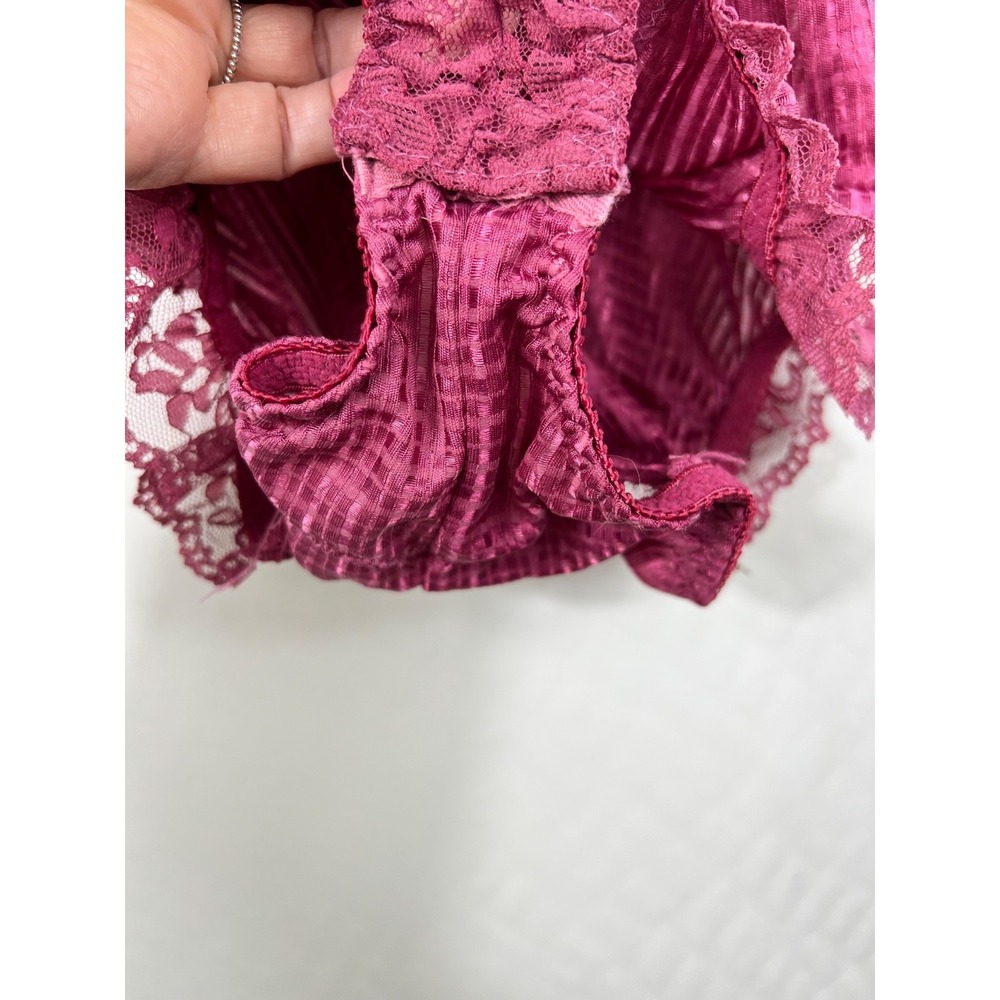 Sasson VTG Women's Intimate Bodysuit Rose Burgundy Lace Feminine Romantic Sz. 36 - Picture 3 of 8